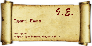 Igari Emma névjegykártya